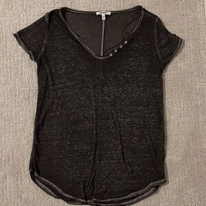William Rast Dark Gray V-Neck Tee